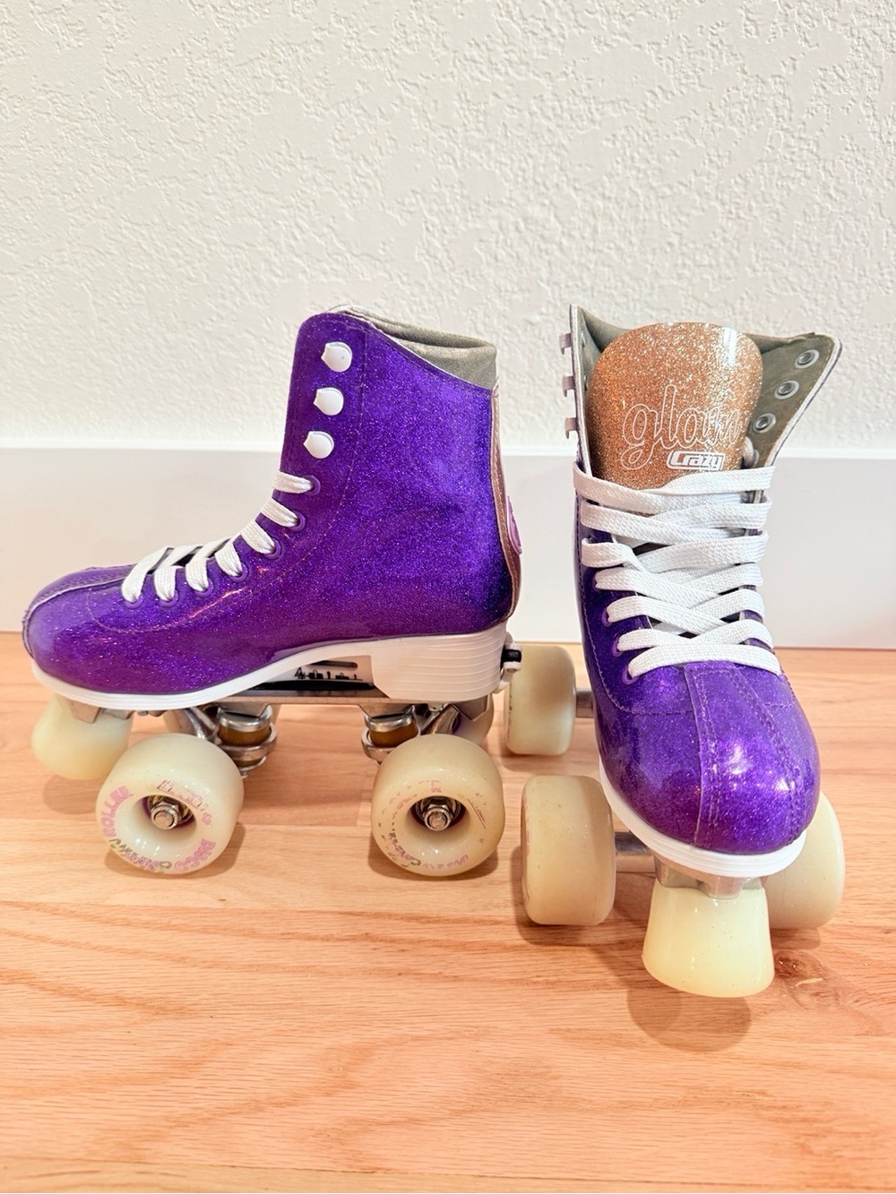 Crazy Skates adjustable sizing Purple Glitter